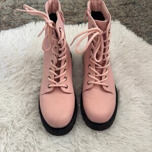 Mix No. 6 Blush Pink Linston Combat Boots Size 7.5